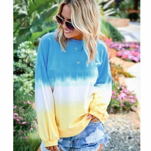 Private Label Tops - New boutique Tie dye long sleeved tee